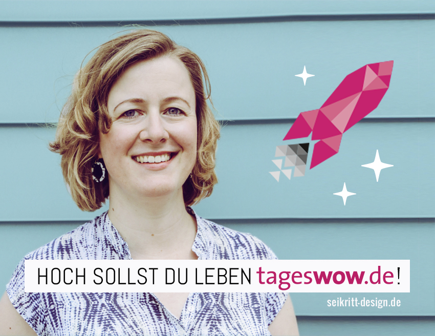 Marken- und Kommunikationsdesignerin Nathalie Seikritt gratuliert tageswow.de zum Jubiläum